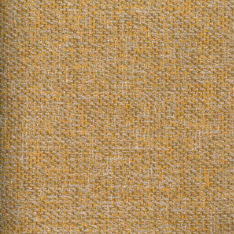 Mustard yellow fabric sample with gray threads, dense diagonal weave, matte finish, and “turri > fabric cat. x > 753 g” text detail.